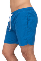 Herren Badehose mit elastischem Bund und Kordelzug in Blau