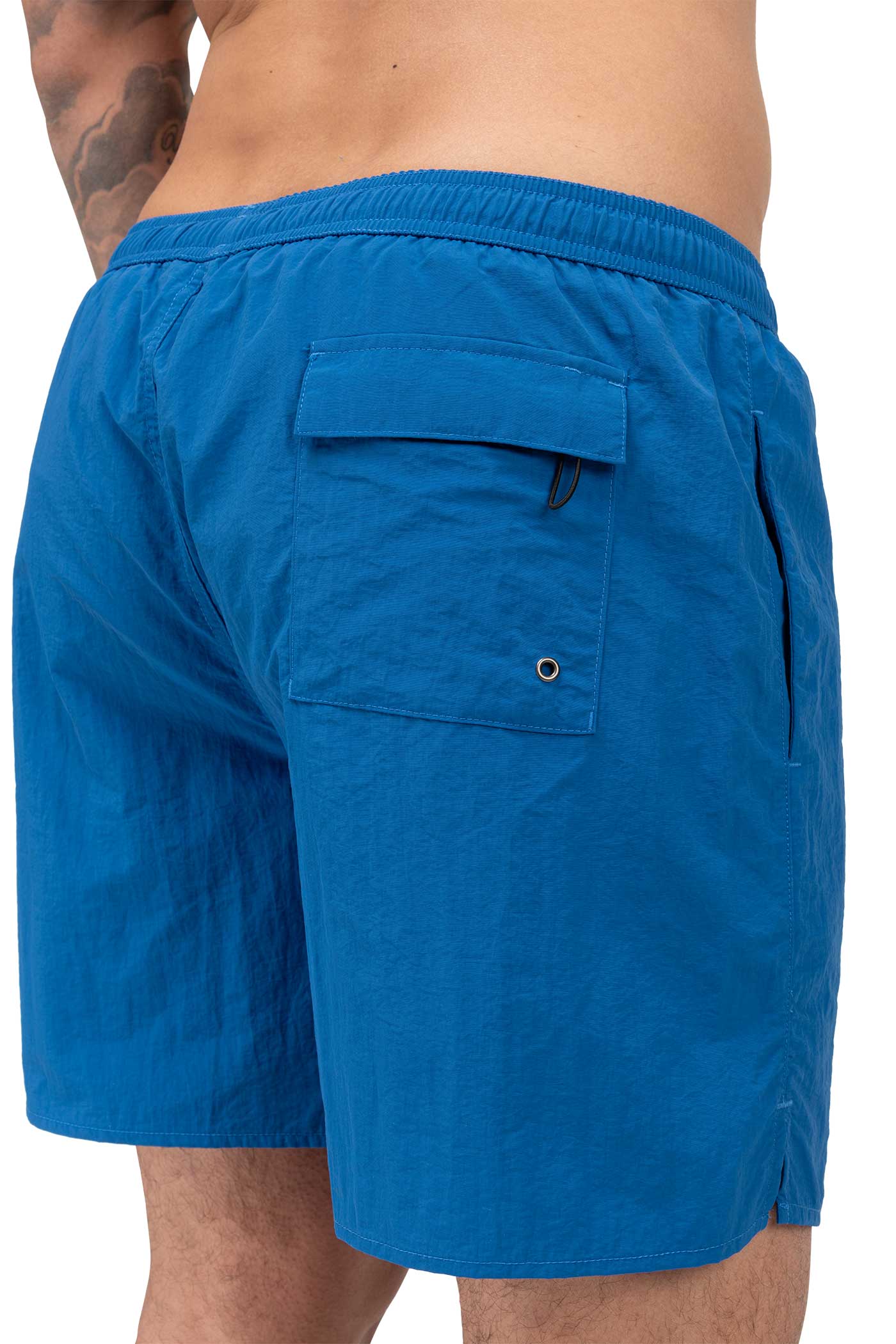 Herren Badehose Basic mit praktischen Taschen und elastischem Bund in Blau