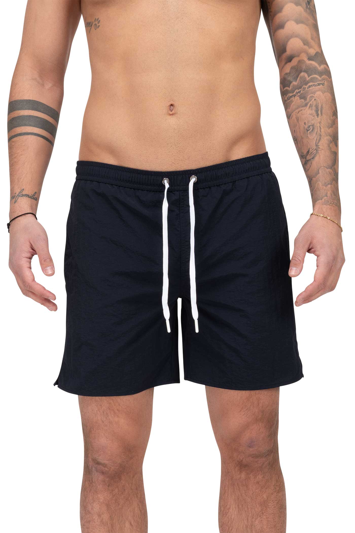 Herren Badehose mit Eingriffstaschen und Innenslip in Dunkelblau