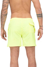 Herren Badehose mit Gesäßtasche in Gelb