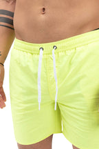 Herren Badeshorts für Männer mit Kordelzug in Gelb