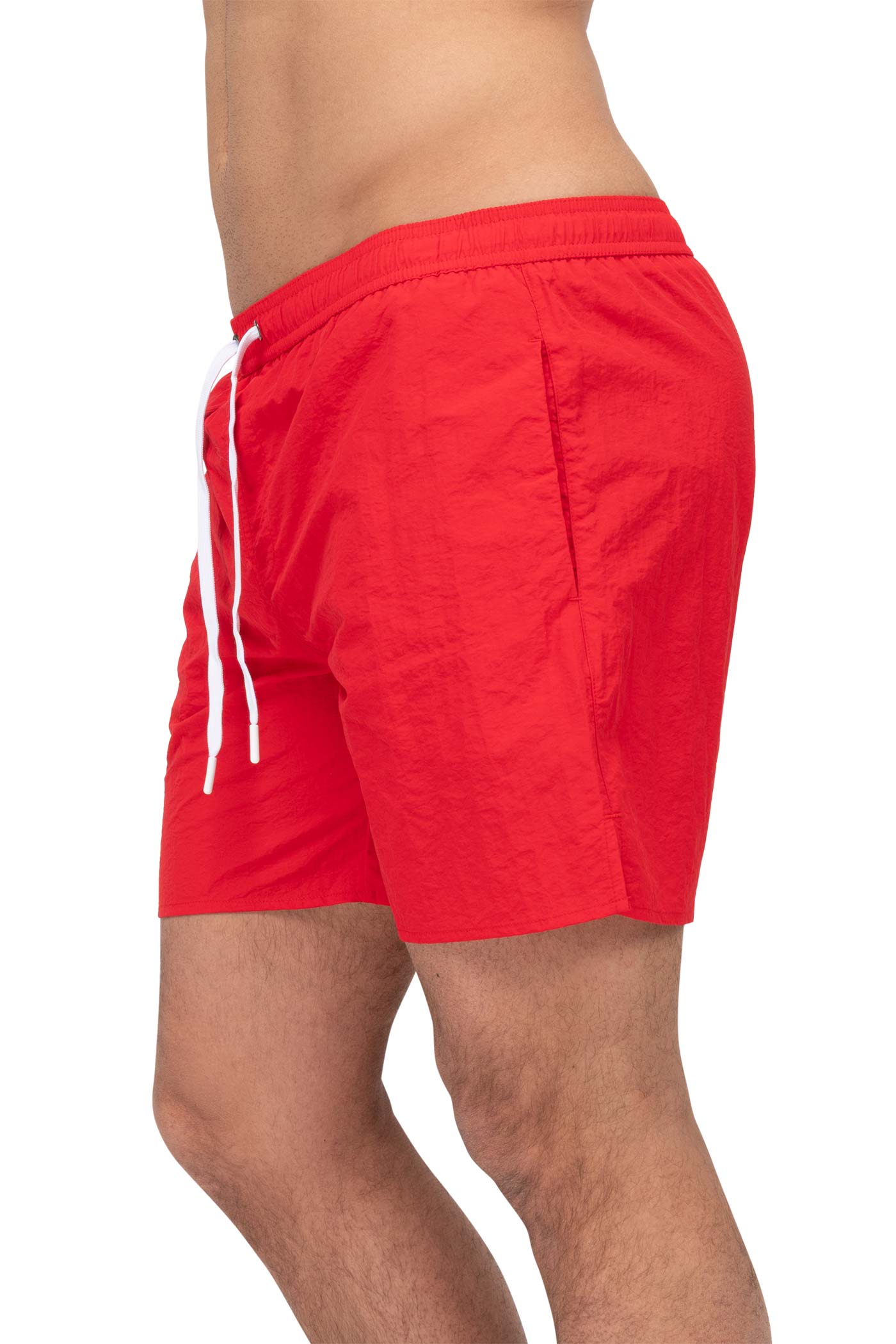 Herren Badehose mit elastischem Bund und Kordelzug in Rot