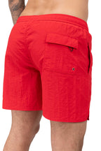 Herren Badehose Basic mit praktischen Taschen und elastischem Bund in Rot