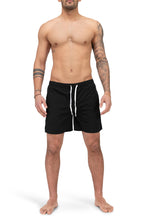 Herren Badeshorts mit Innenslipp aus Mesh in Schwarz