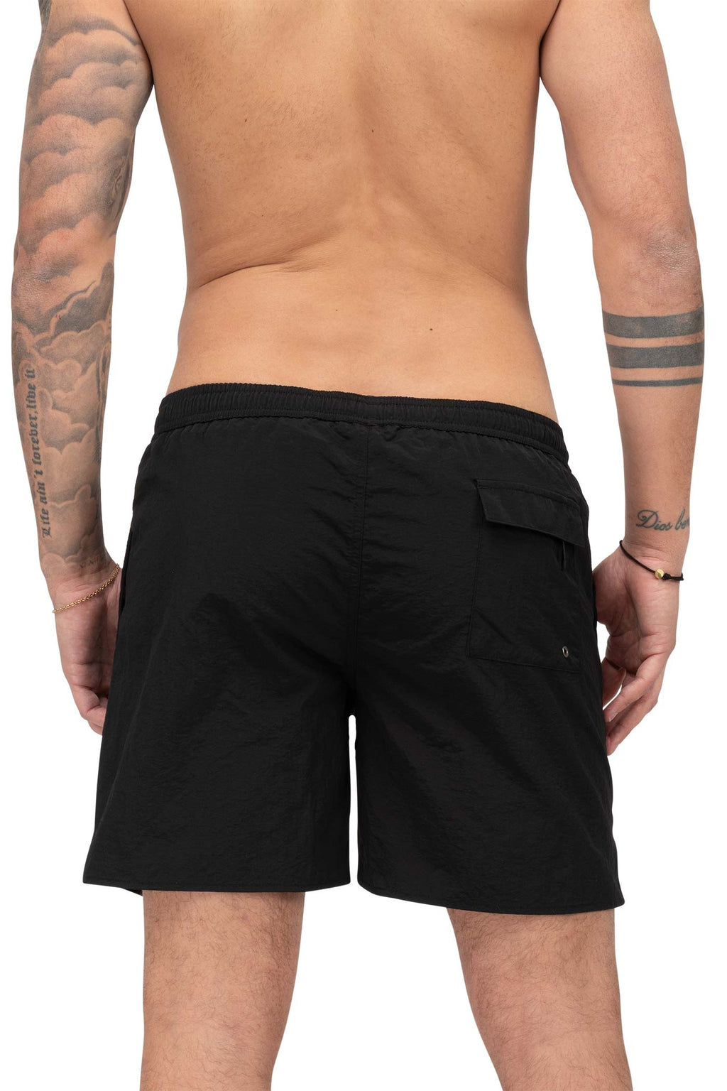 Herren Badehose mit Gesäßtasche in Schwarz