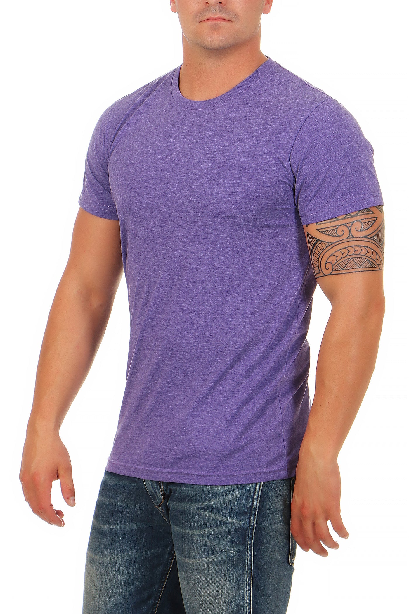 Herren T-Shirt Rundhals Meliert Comfort Bügelfrei