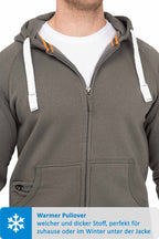 Sweatjacke für Männer mit dicken Bändeln in Anthrazit