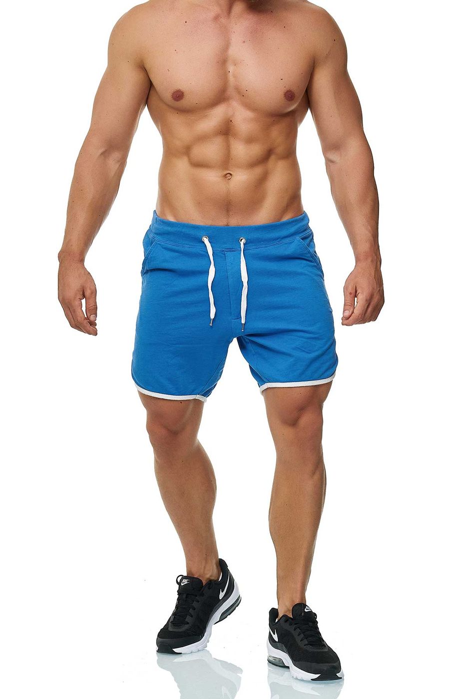 Sportliche Shorts für Männer mit Bendel in Blau