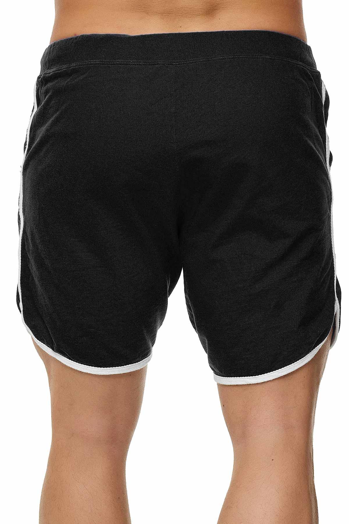 Herren kurze Hose aus reiner Baumwolle in Schwarz