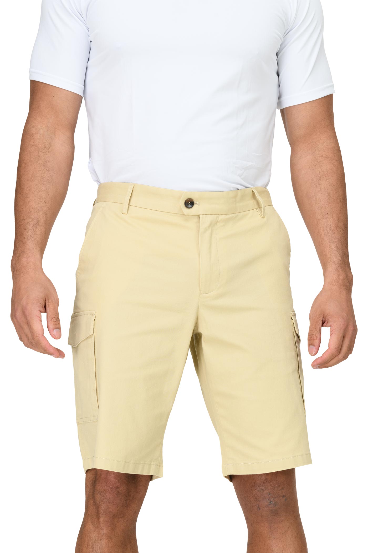 Herren Bermuda-Shorts für die Arbeit und Freizeit in Beige