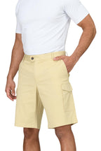 Herren Cargo-Shorts aus Stretch-Material und Baumwolle in Beige