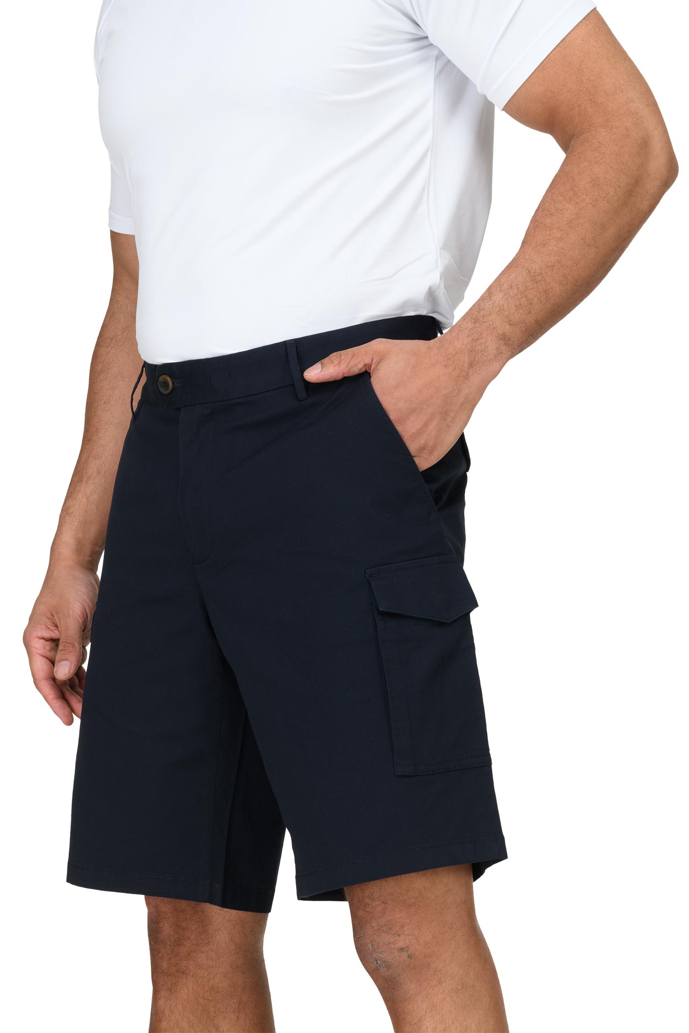 Herren Cargo-Shorts aus Stretch-Material und Baumwolle in Dunkelblau