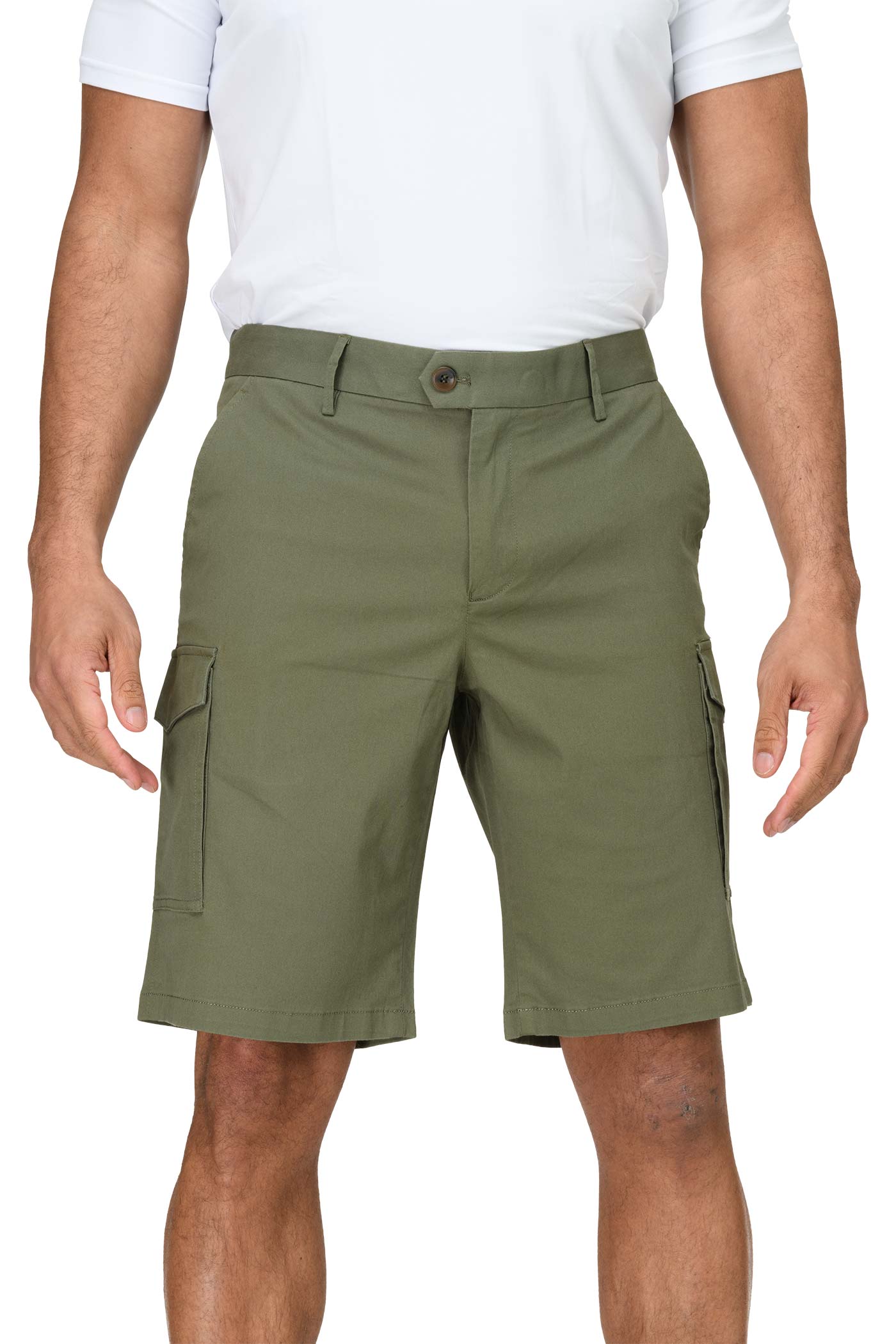 Herren Bermuda-Shorts für die Arbeit und Freizeit in Olivgrün