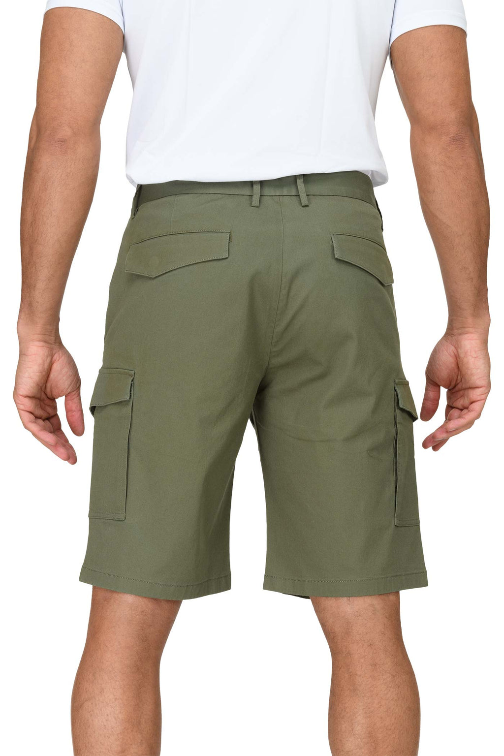 Herren kurze Arbeitshose Shorts mit vielen Taschen in Olivgrün