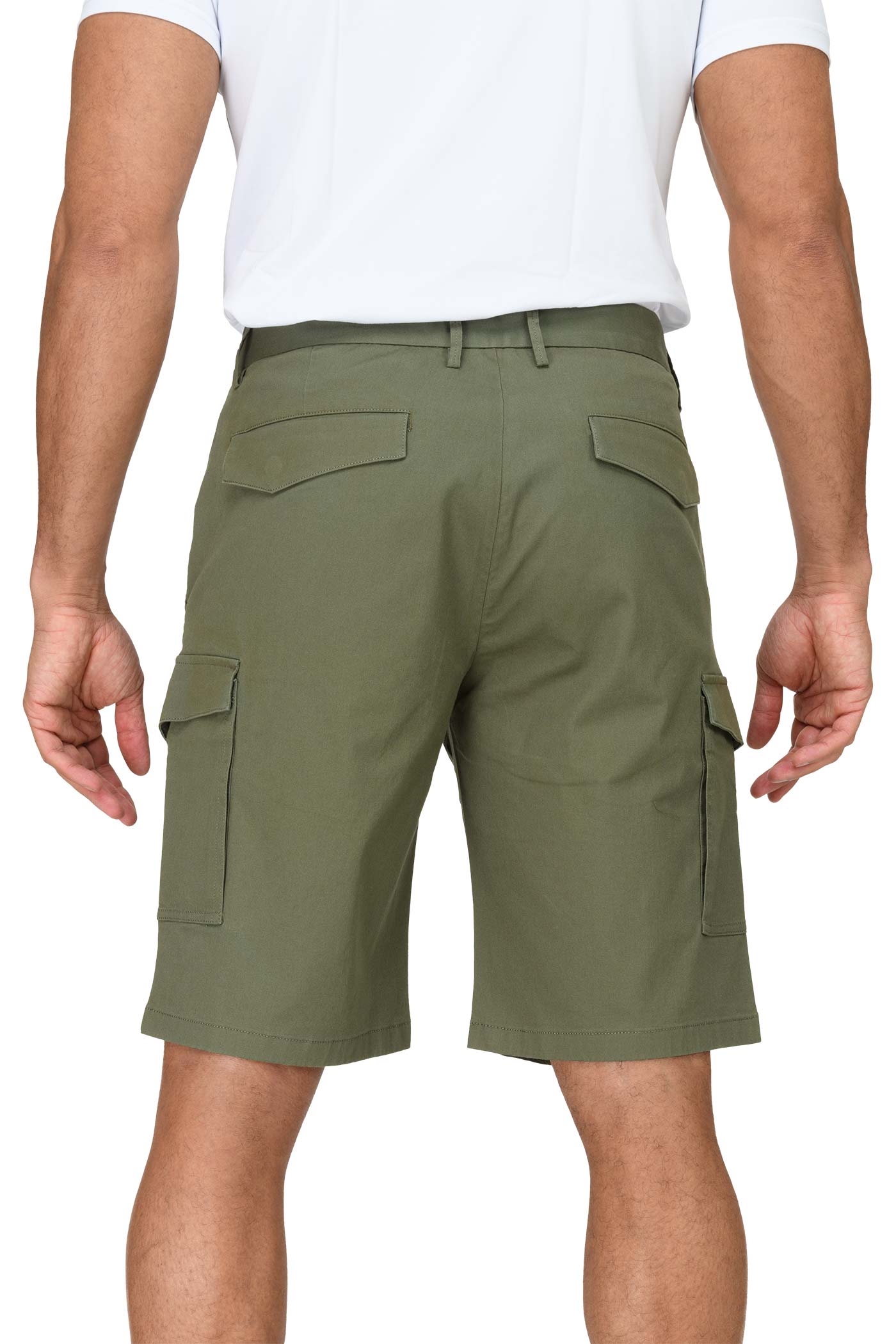 Herren kurze Arbeitshose Shorts mit vielen Taschen in Olivgrün