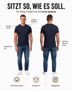 Herren T-Shirt 3er Pack Baumwolle – Sunset