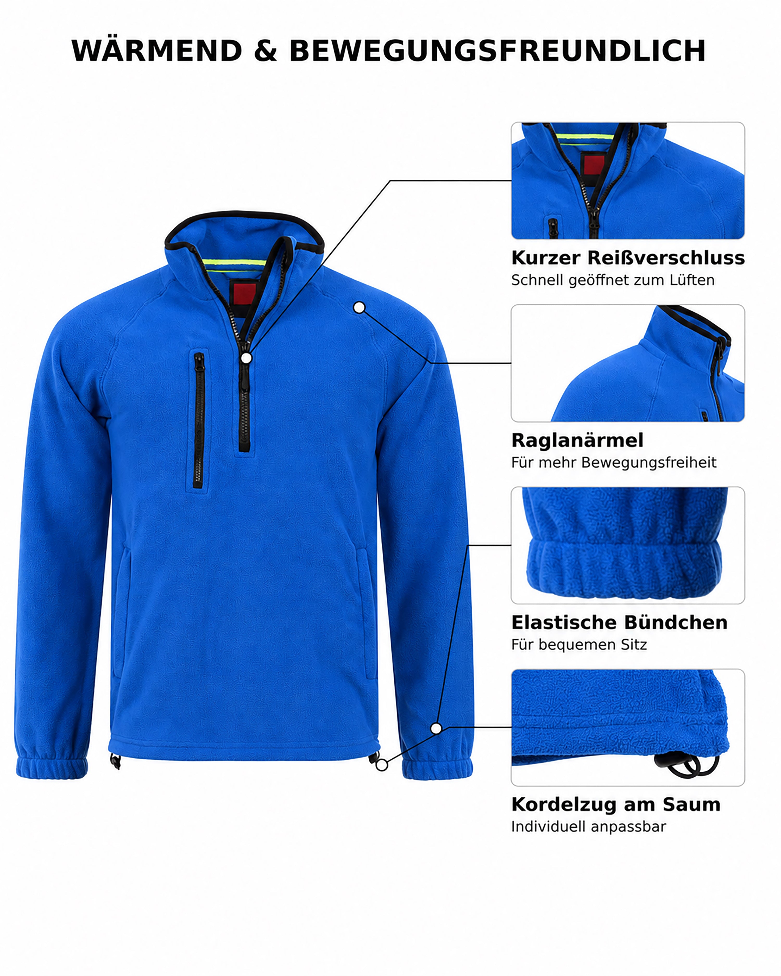 Herren Fleece Troyer mit Taschen Dolomiti