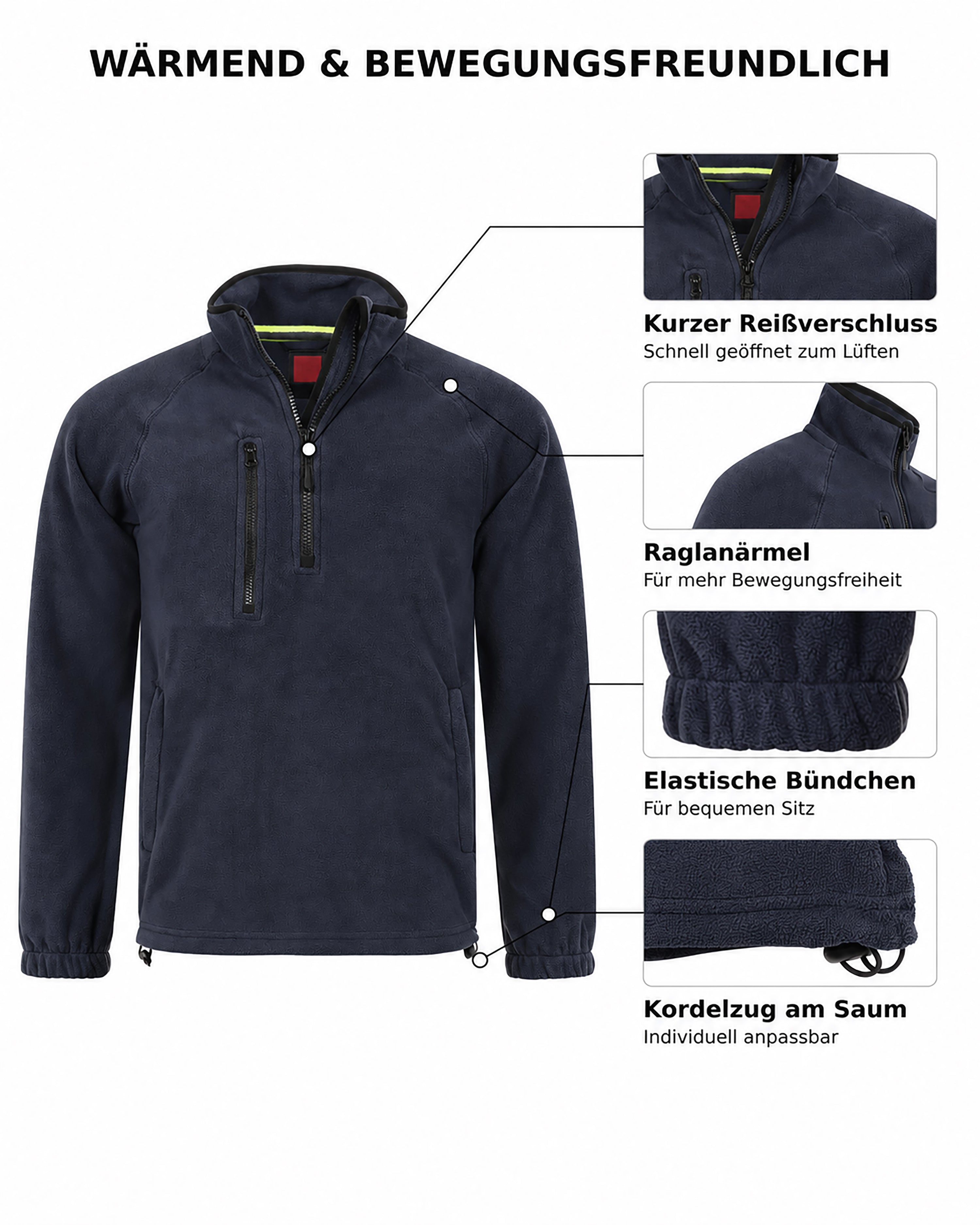 Herren Fleece Troyer mit Taschen Dolomiti