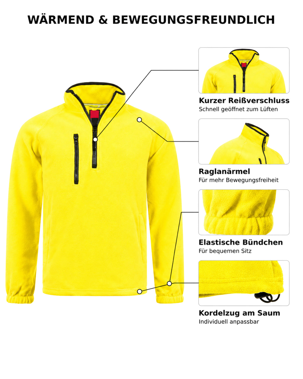 Herren Fleece Troyer mit Taschen Dolomiti
