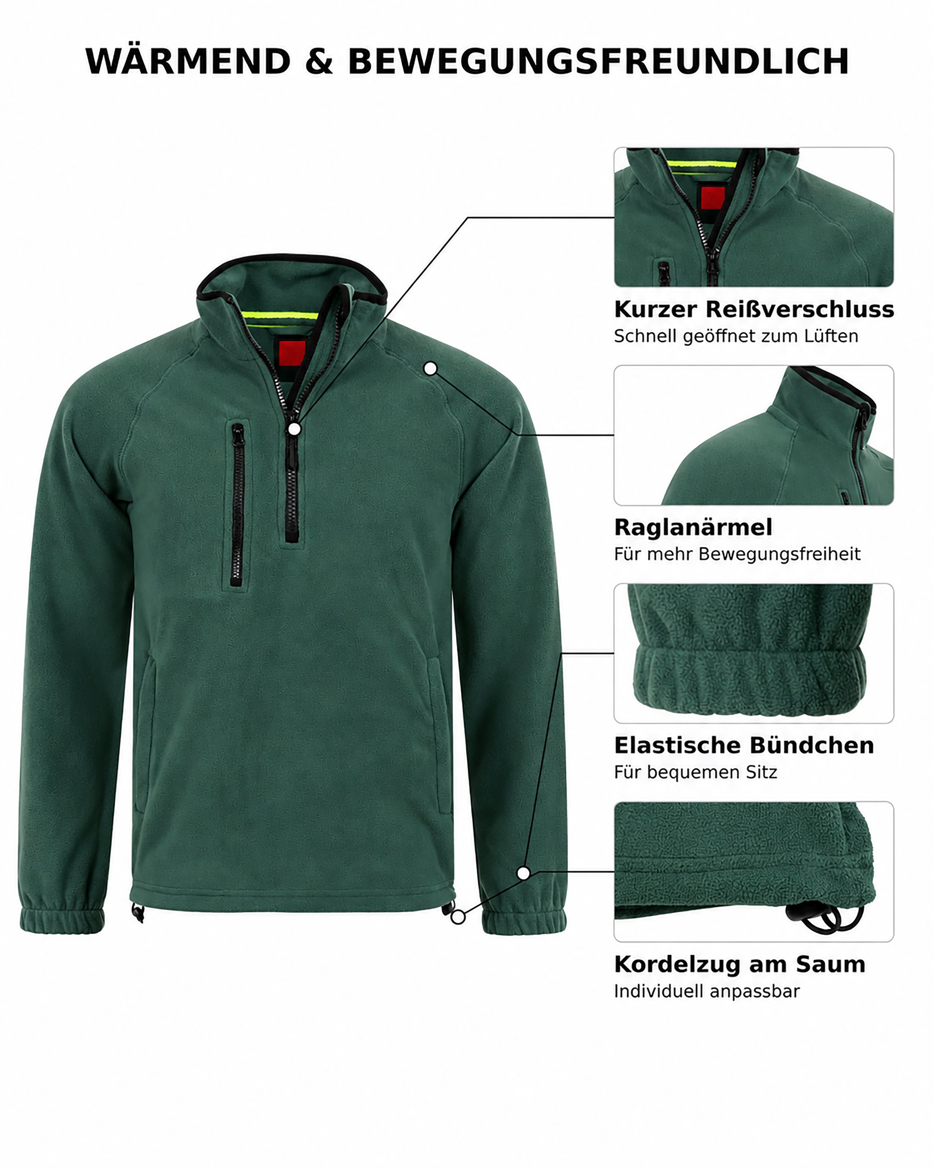 Herren Fleece Troyer mit Taschen Dolomiti