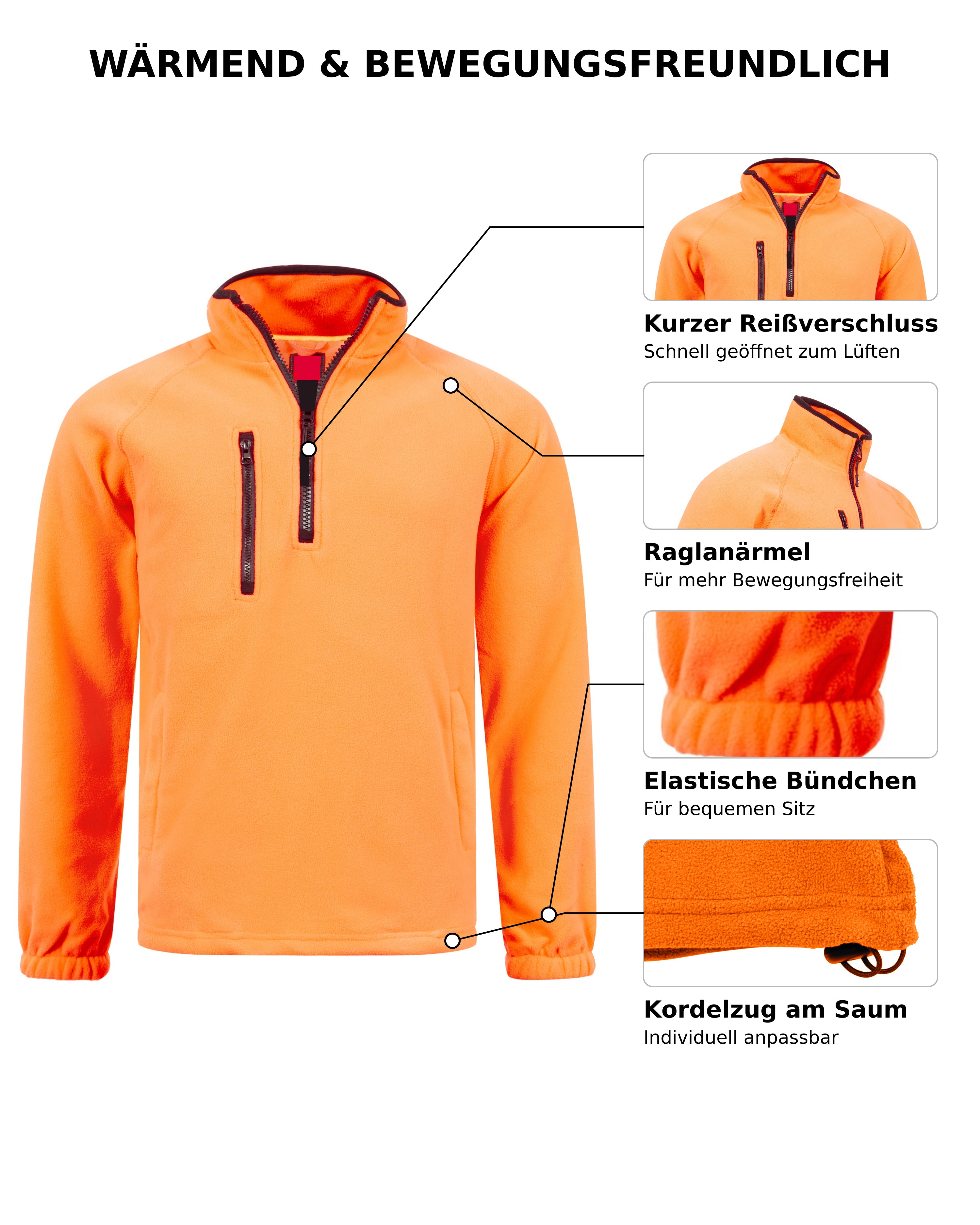 Herren Fleece Troyer mit Taschen Dolomiti