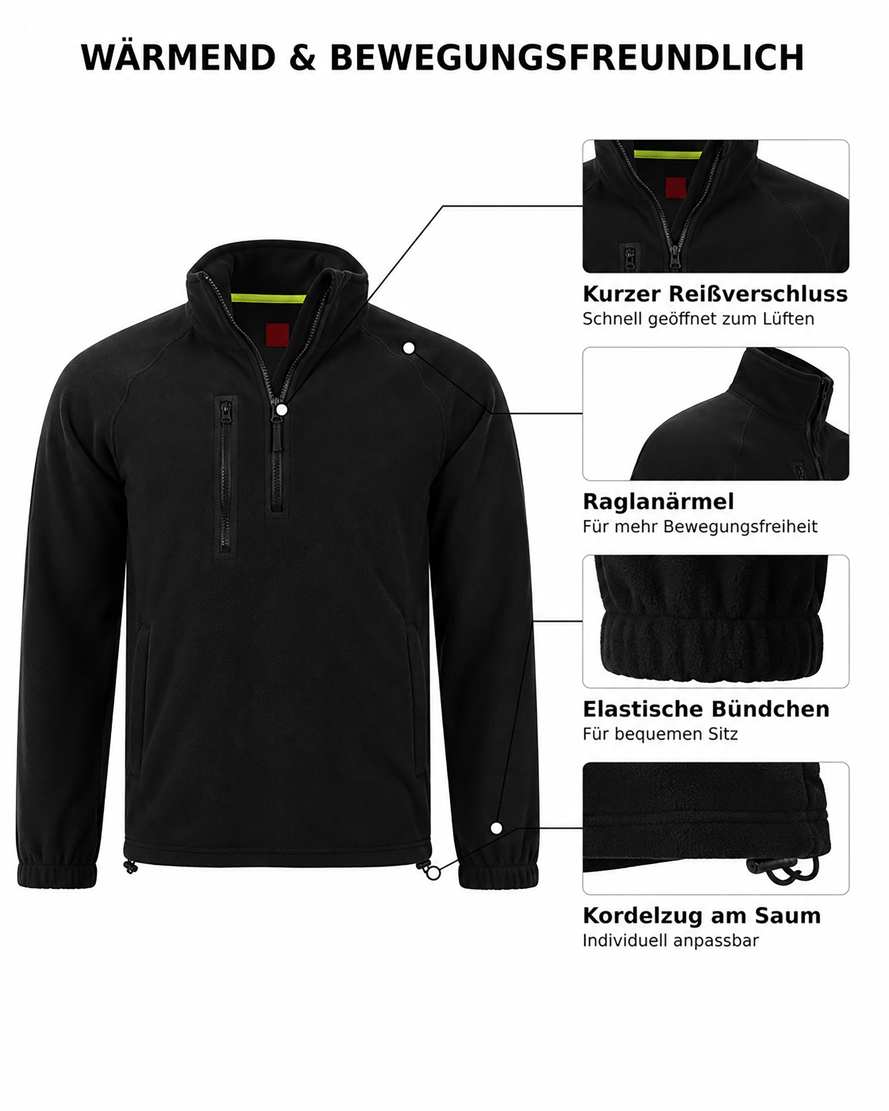 Herren Fleece Troyer mit Taschen Dolomiti