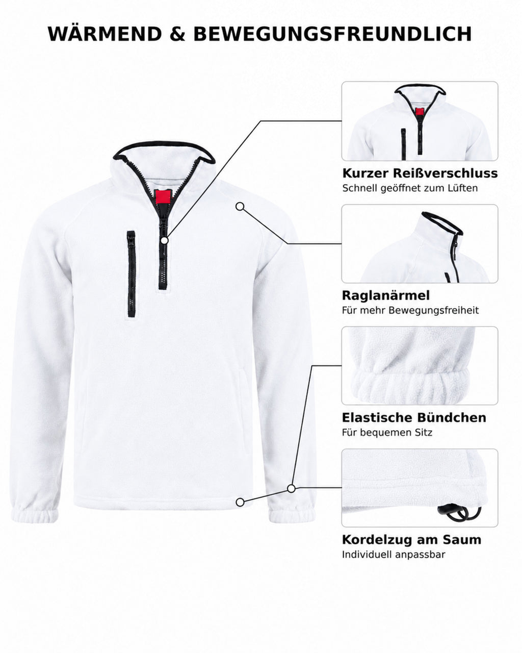 Herren Fleece Troyer mit Taschen Dolomiti