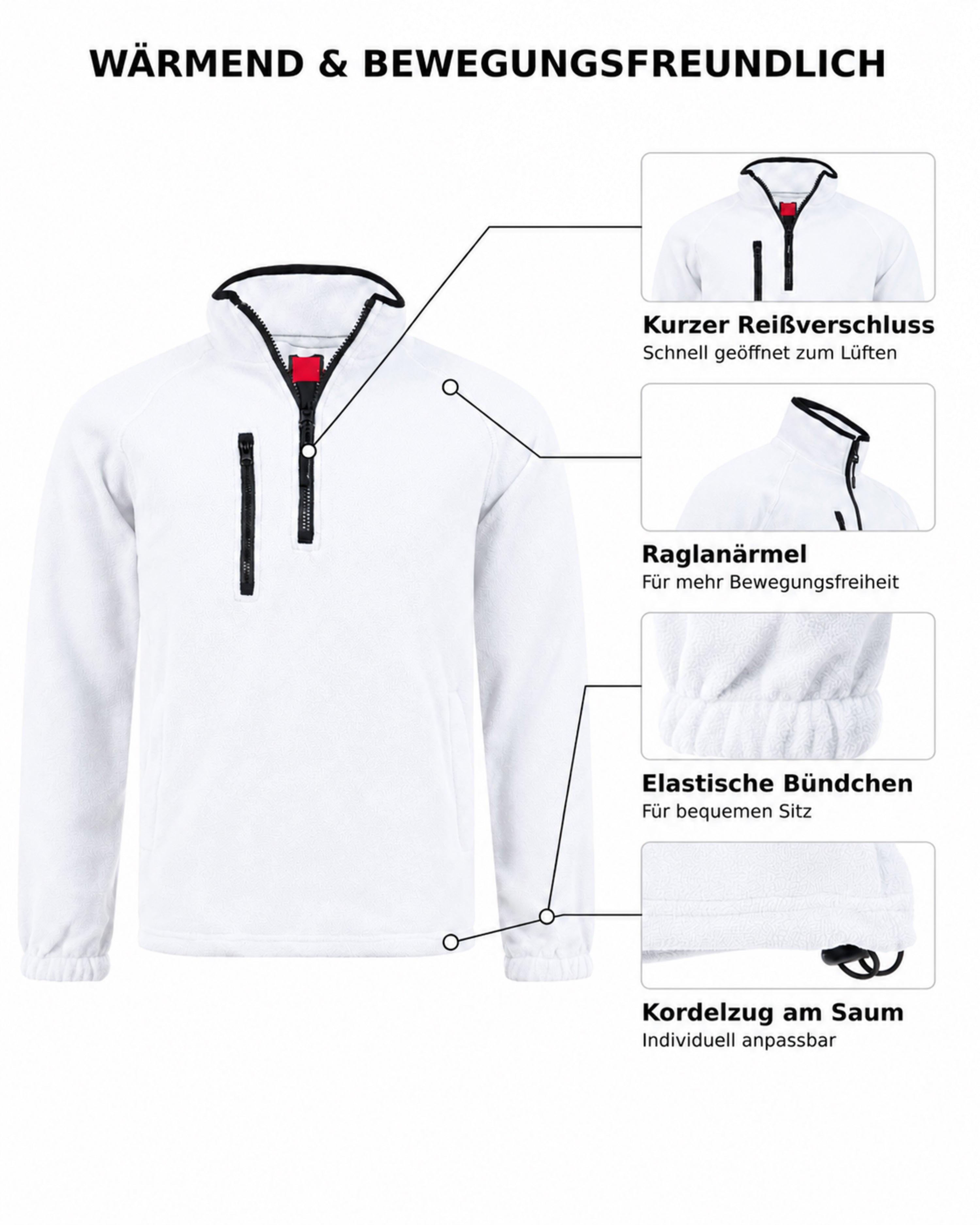 Herren Fleece Troyer mit Taschen Dolomiti