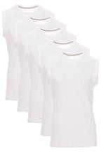 Herren Shirts ohne Aermel 5er Pack Weiß