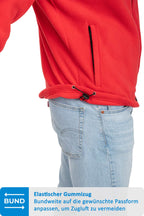 Herren Fleecejacke mit Kordelzug an der Taille in Rot