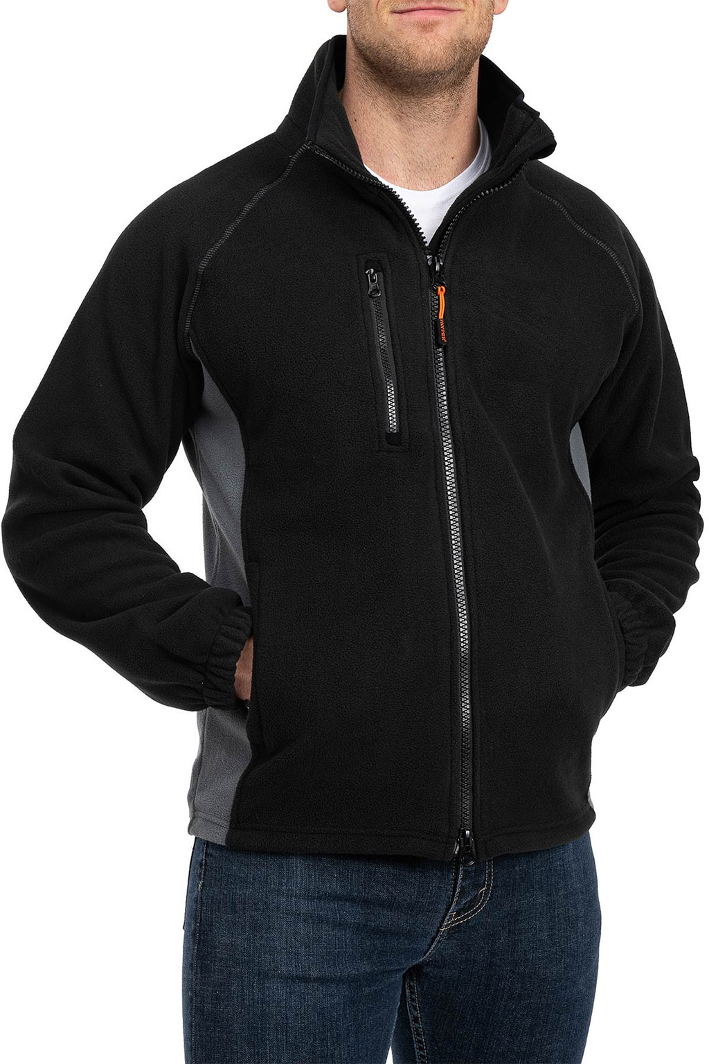 Fleecejacke für Herren in großen Größen in Schwarz