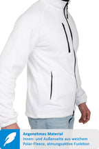 Fleecejacke für Herren mit Reißverschlusstaschen in Weiß