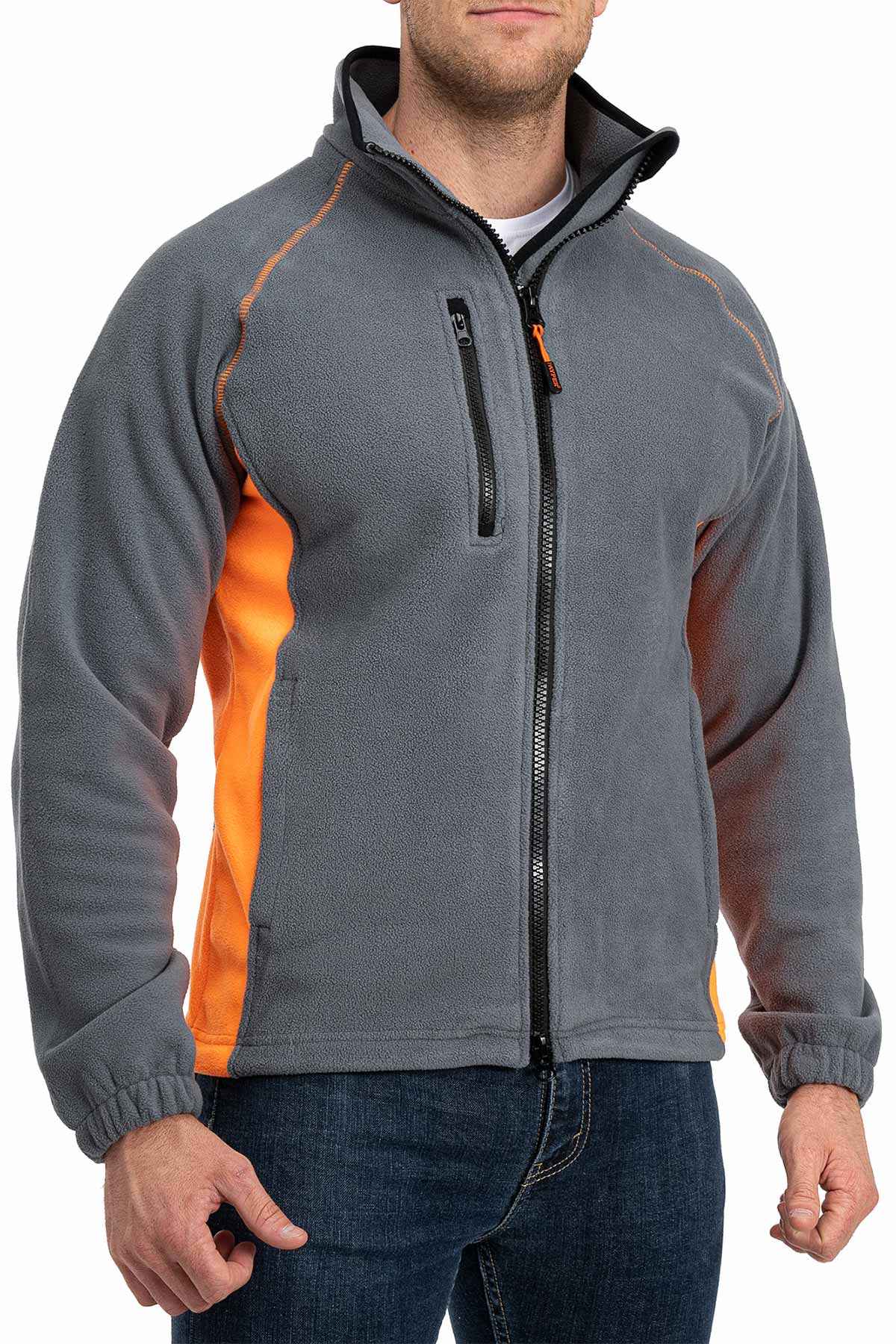 Fleecejacke für Herren in großen Größen in Anthrazit