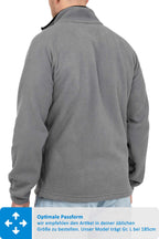Jacke aus Fleece Rueckseite mit Stehkragen in Anthrazit