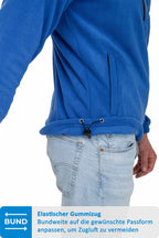 Herren Fleecejacke mit Kordelzug an der Taille in Blau