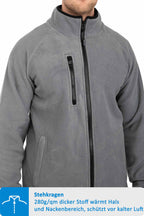 Fleecejacke für Männer robust und warm in Anthrazit