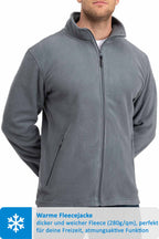 Herren Fleecejacke mit Reißverschluss Anthrazit