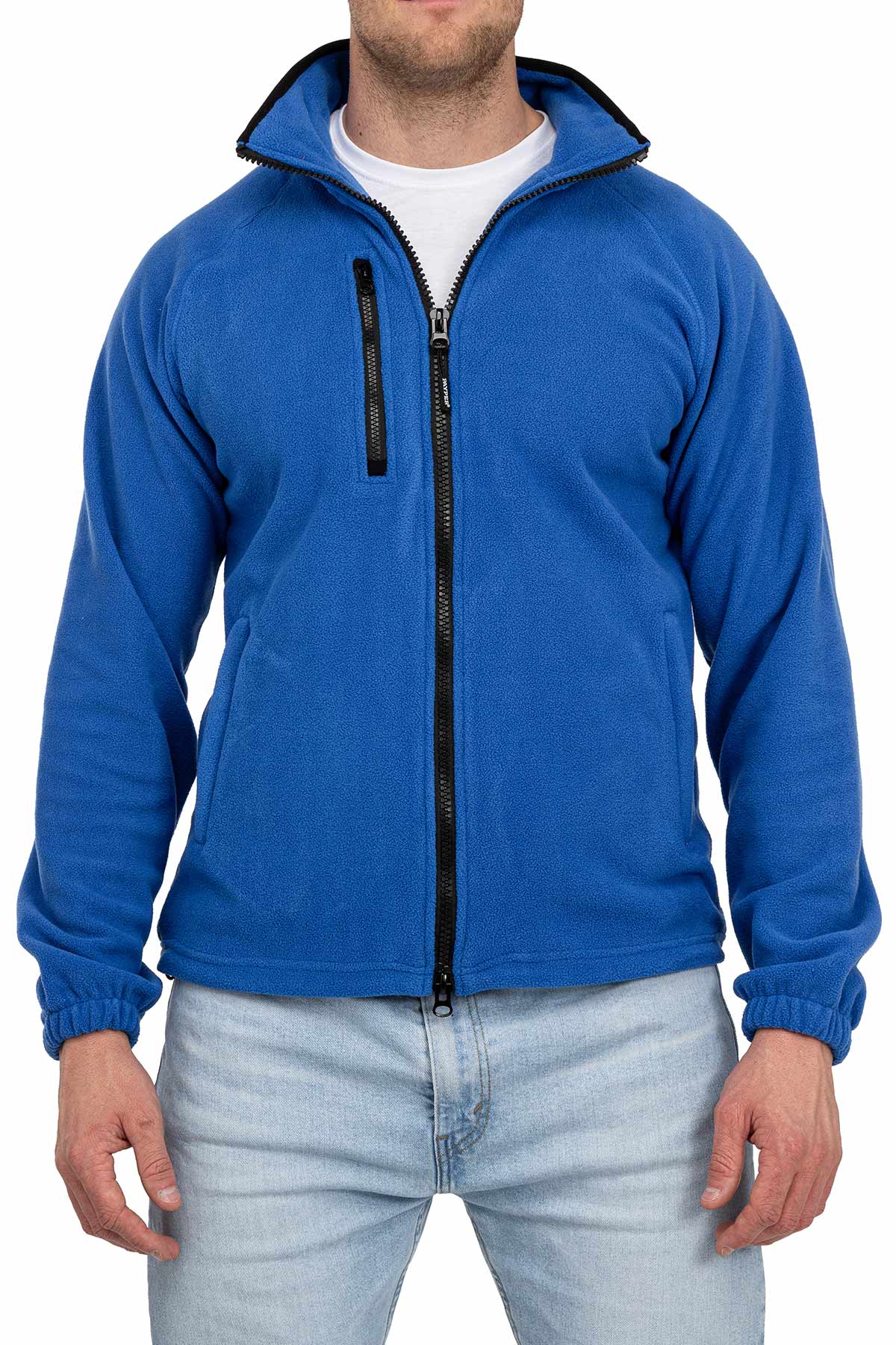 Herren Fleecejacke mit Brusttasche in Blau