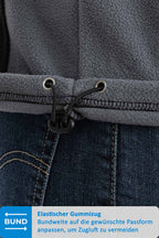 Fleece-Jacke mit verstellbarer Taille und guter Passform in Anthrazit