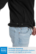 Herren Fleecejacke mit Kordelzug an der Taille in Schwarz