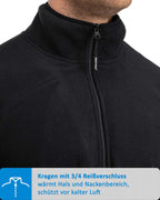 Halfzip Pullover aus Fleece Schwarz