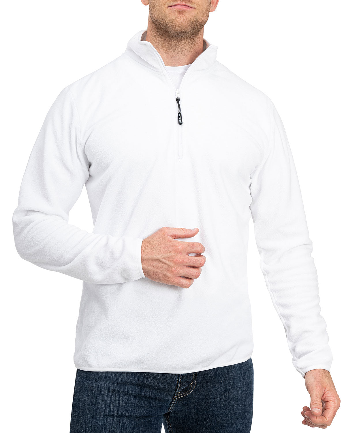 Fleecepullover Herren in Weiß