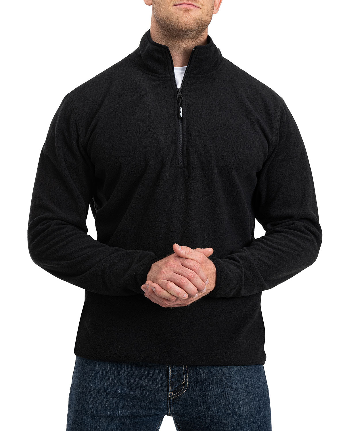 Fleecepullover Herren in Schwarz