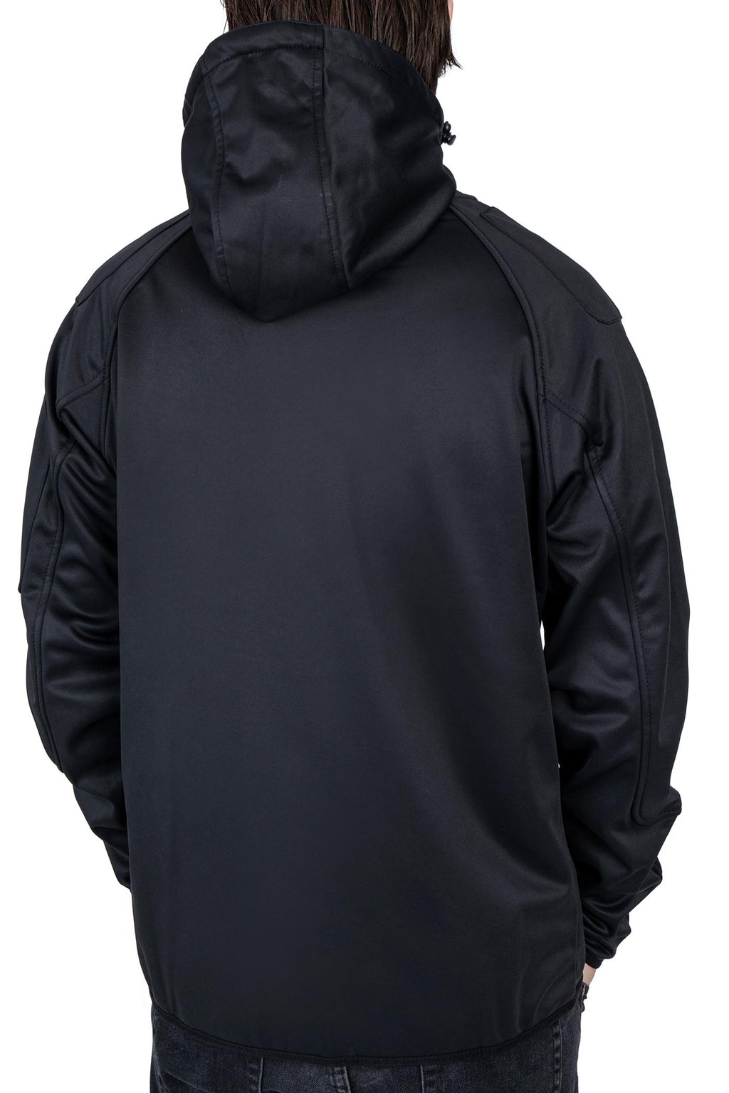 Softshelljacke mit Kapuze in großen Größen in Schwarz