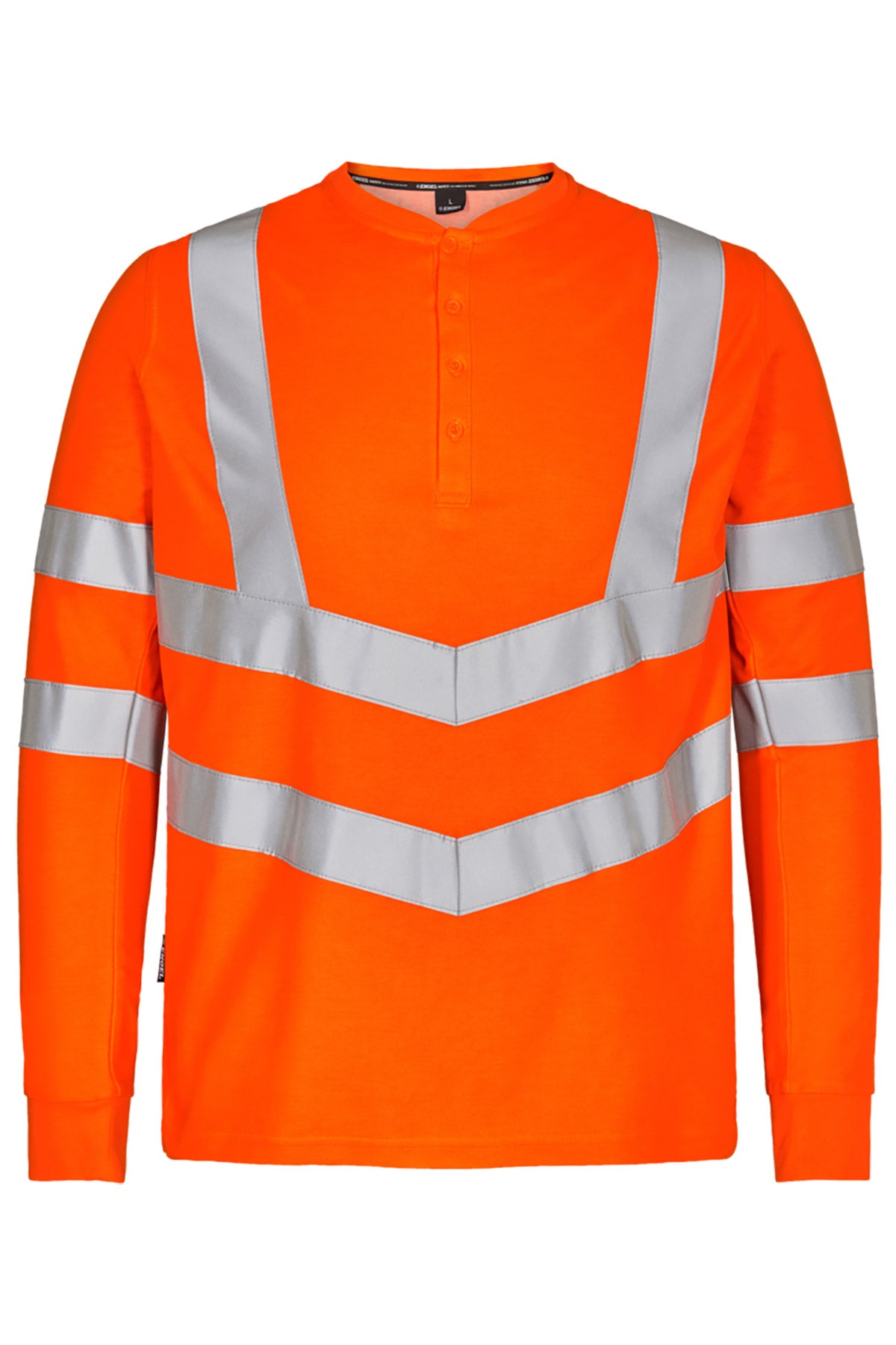 Herren Warnschutz Langarmshirt mit Knopfleiste