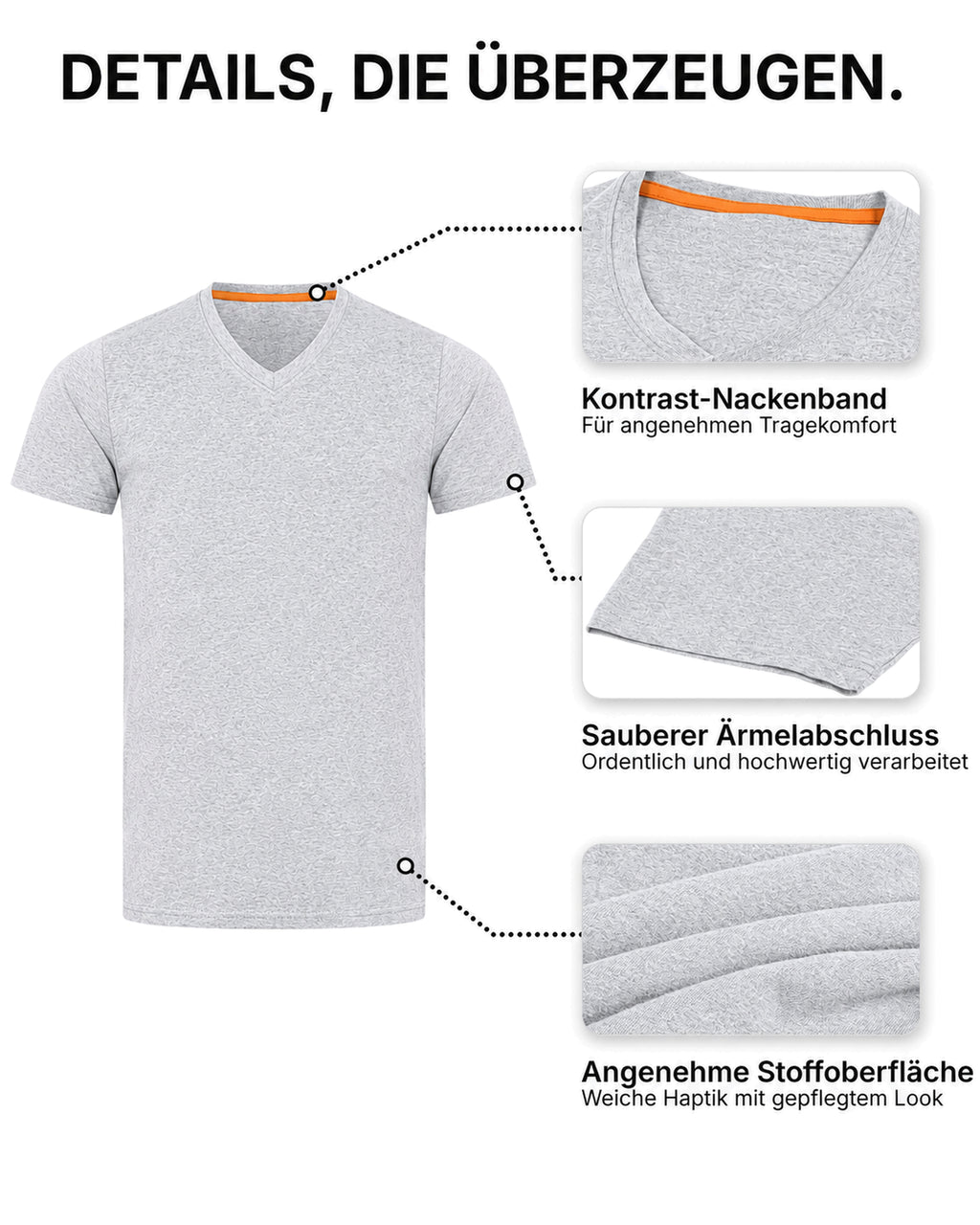 Herren T-Shirt V-Ausschnitt Baumwolle – V-Neck