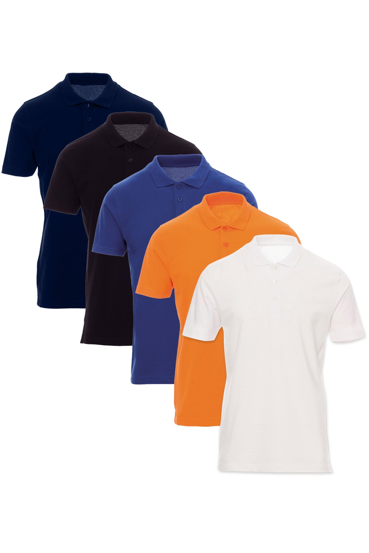 Herren 5er Pack Poloshirt einfarbig Rome