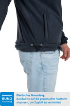 Herren Fleecejacke mit Kordelzug an der Taille in Dunkelblau