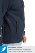 Fleecejacke für Herren mit Reißverschlusstaschen in Dunkelblau