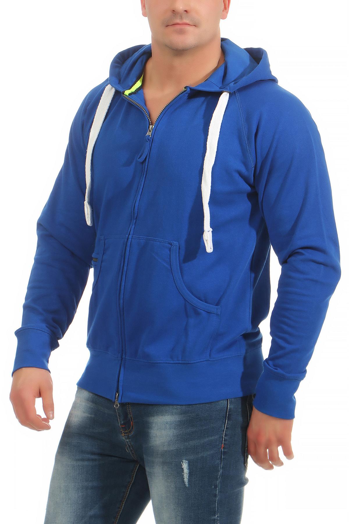 Herren Sweatjacke mit Kordelzug in Blau